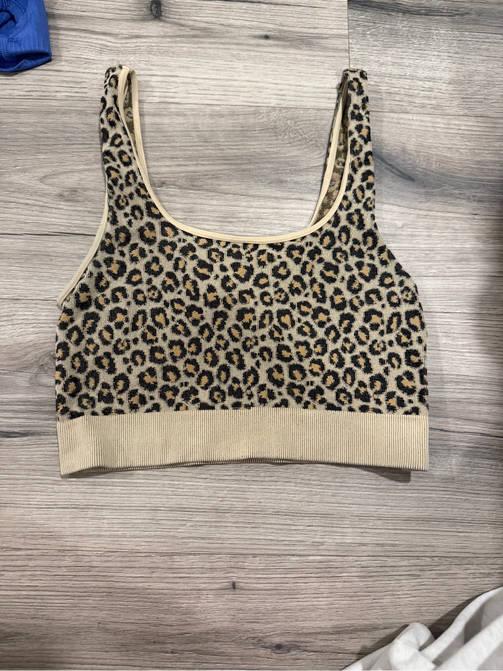 Nikibiki Leopard Print Beige and Black Crop Tank